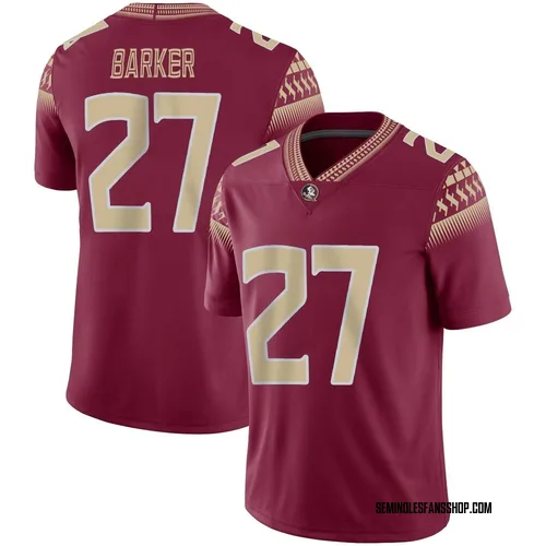 Men's Nike Ashlynd Barker Florida State Seminoles Game Garnet Football Jersey