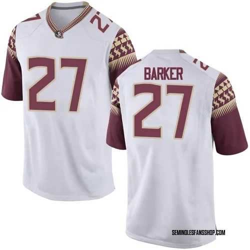 Men's Nike Ashlynd Barker Florida State Seminoles Game White Football College Jersey