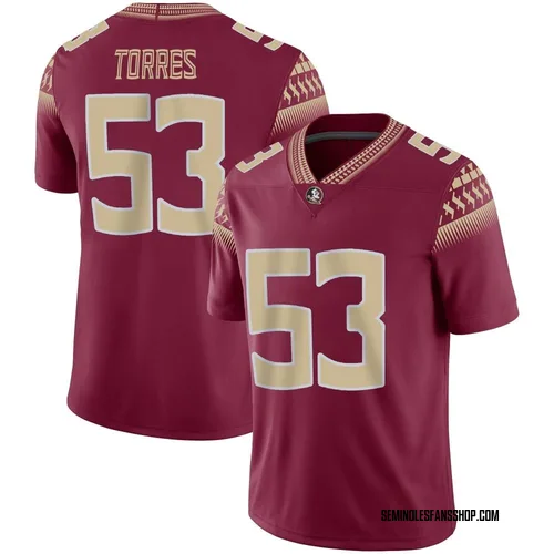 Men's Nike Brandon Torres Florida State Seminoles Game Garnet Football Jersey