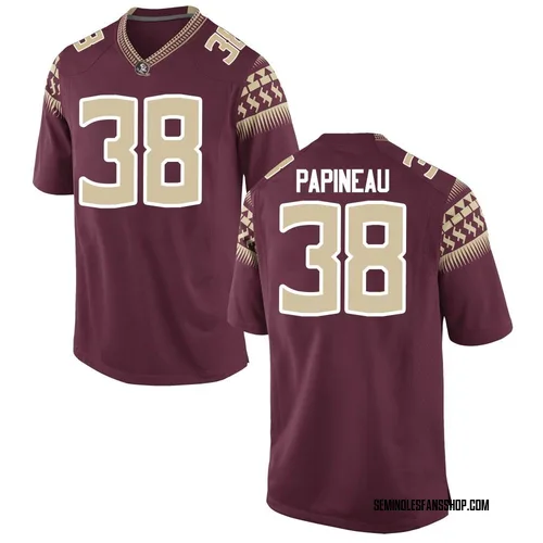 Men's Nike Cade Papineau Florida State Seminoles Game Garnet Football College Jersey