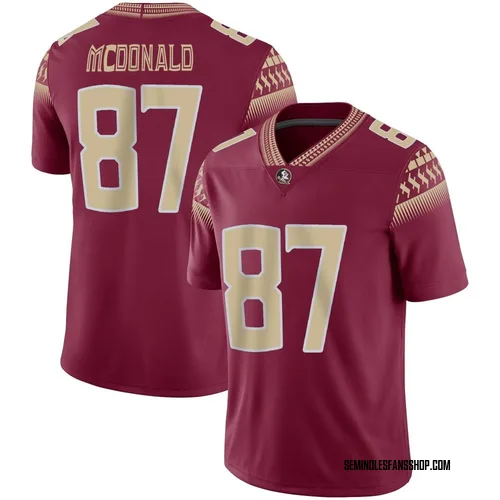 Men's Nike Camren McDonald Florida State Seminoles Game Garnet Football Jersey