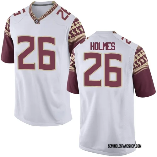 Men's Nike Caziah Holmes Florida State Seminoles Game White Football College Jersey