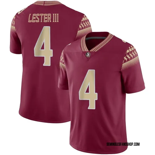 Men's Nike Charles Lester III Florida State Seminoles Game Garnet Football Jersey