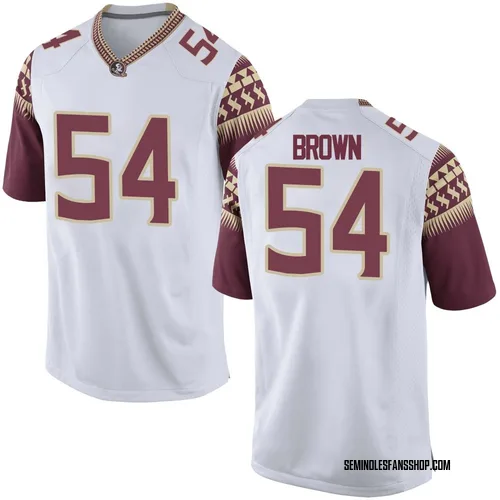 Men's Nike Chastan Brown Florida State Seminoles Game White Football College Jersey