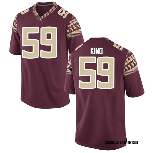Men's Nike Colin King Florida State Seminoles Game Garnet Football College Jersey