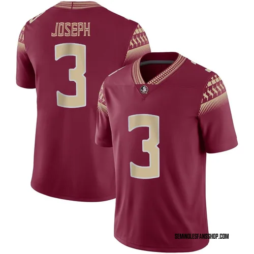Men's Nike Edwin Joseph Florida State Seminoles Game Garnet Football Jersey