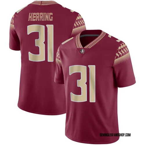 Men's Nike Elijah Herring Florida State Seminoles Game Garnet Football Jersey