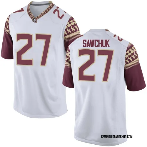 Men's Nike Gavin Sawchuk Florida State Seminoles Replica White Football College Jersey