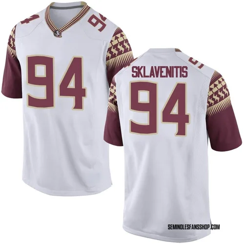 Men's Nike George Sklavenitis Florida State Seminoles Game White Football College Jersey