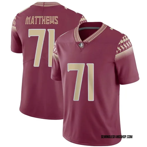 Men's Nike Ja'Elyne Matthews Florida State Seminoles Limited Garnet Football Jersey