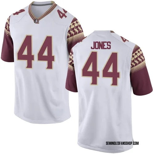 Men's Nike Jaden Jones Florida State Seminoles Game White Football College Jersey