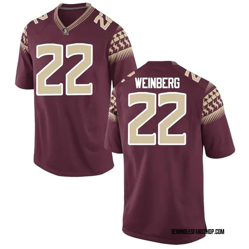 Men's Nike Jake Weinberg Florida State Seminoles Replica Garnet Football College Jersey