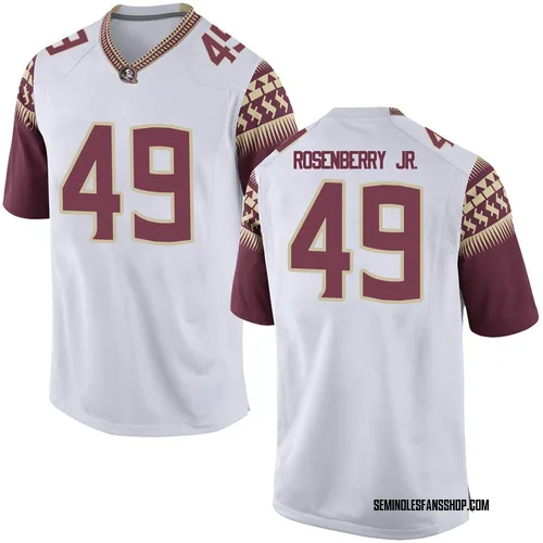 Men's Nike James Rosenberry Jr. Florida State Seminoles Game White Football College Jersey