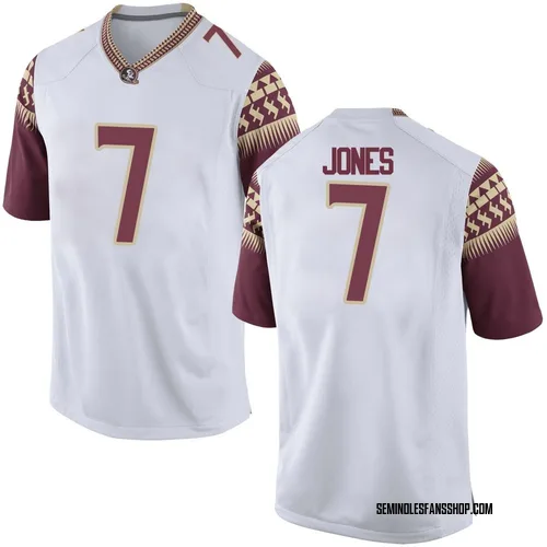 Men's Nike Jarrian Jones Florida State Seminoles Game White Football College Jersey