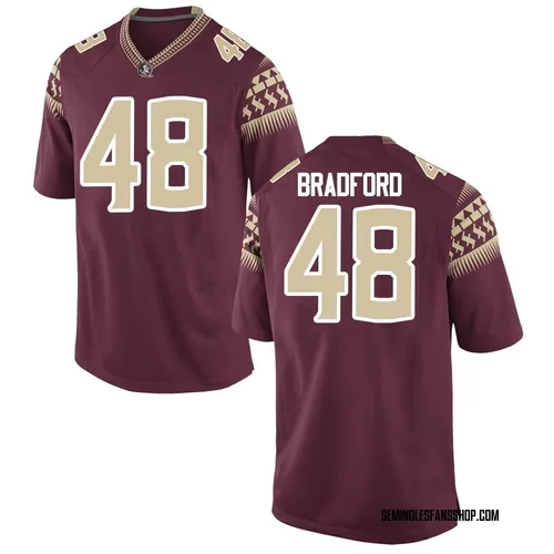 Men's Nike Jayden Bradford Florida State Seminoles Game Garnet Football College Jersey