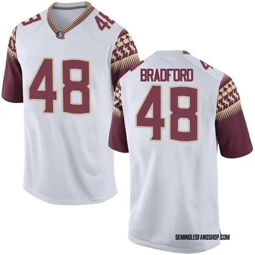 Men's Nike Jayden Bradford Florida State Seminoles Game White Football College Jersey