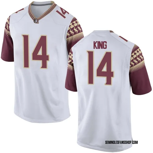 Men's Nike Jaylen King Florida State Seminoles Game White Football College Jersey