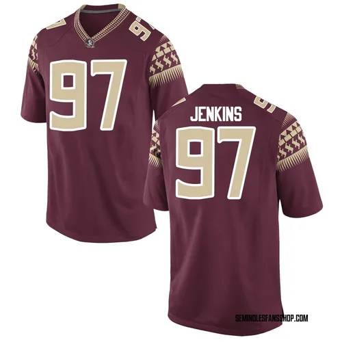 Men's Nike Jayson Jenkins Florida State Seminoles Game Garnet Football College Jersey