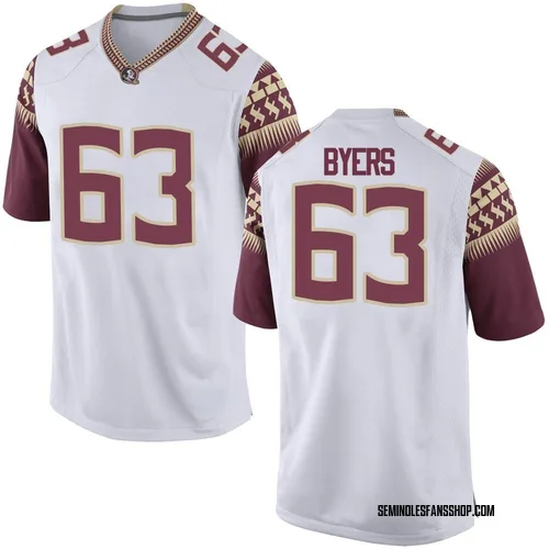Men's Nike Jeremiah Byers Florida State Seminoles Game White Football College Jersey