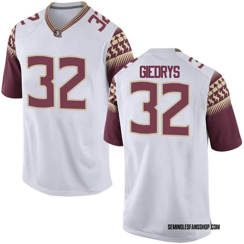 Men's Nike Jeremiah Giedrys Florida State Seminoles Replica White Football College Jersey