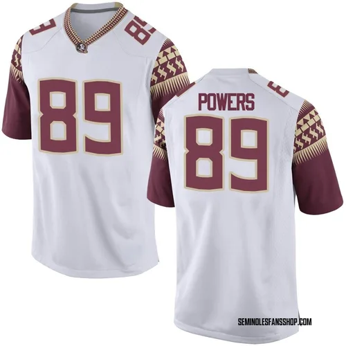 Men's Nike Jerrale Powers Florida State Seminoles Replica White Football College Jersey