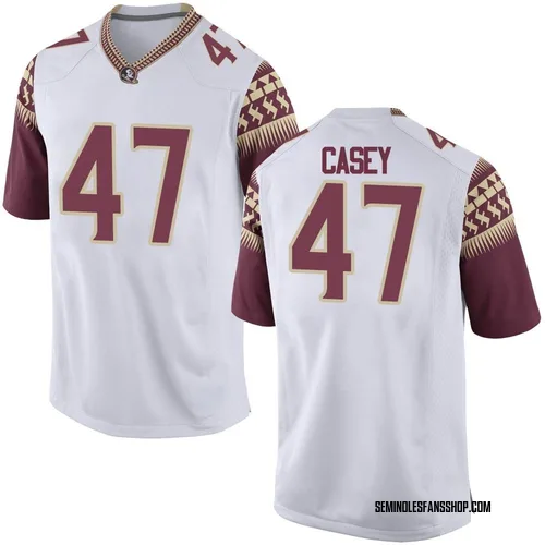 Men's Nike Jimmy Casey Florida State Seminoles Replica White Football College Jersey