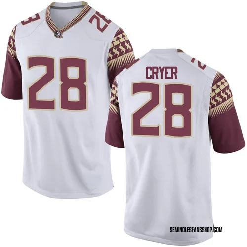 Men's Nike Justin Cryer Florida State Seminoles Replica White Football College Jersey