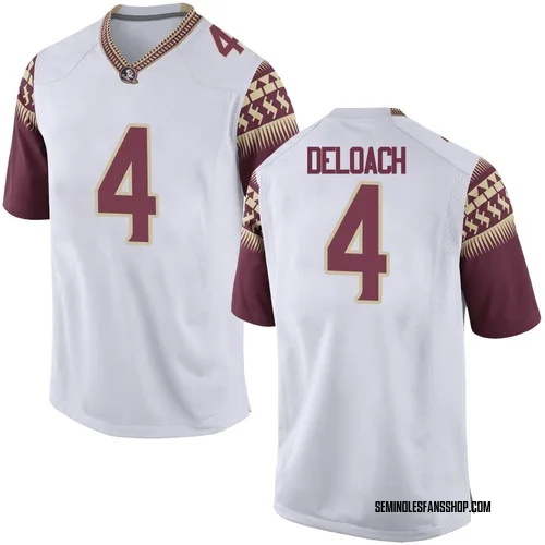 Men's Nike Kalen DeLoach Florida State Seminoles Game White Football College Jersey