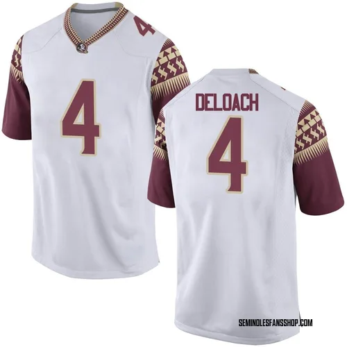 Men's Nike Kalen DeLoach Florida State Seminoles Replica White Football College Jersey