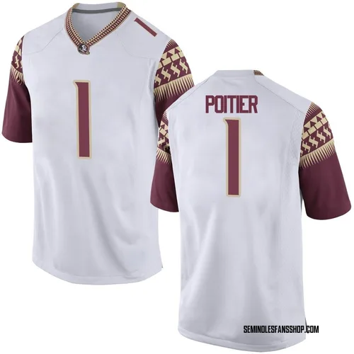 Men's Nike Kentron Poitier Florida State Seminoles Game White Football College Jersey