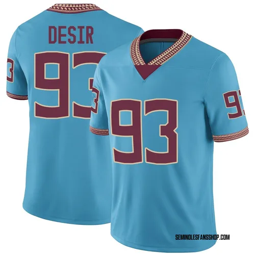 Men's Nike Mandrell Desir Florida State Seminoles Game Replica Turquoise Heritage Jersey