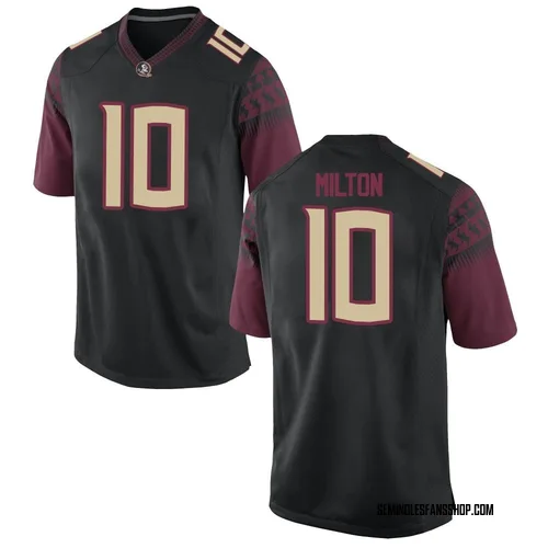 Men's Nike McKenzie Milton Florida State Seminoles Replica Black Football College Jersey