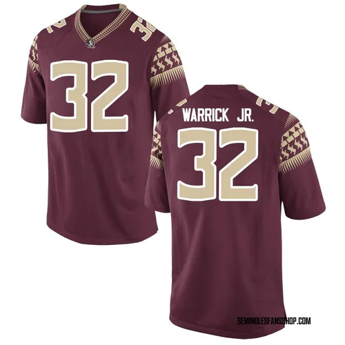 Men's Nike Peter Warrick Jr. Florida State Seminoles Replica Garnet Football College Jersey