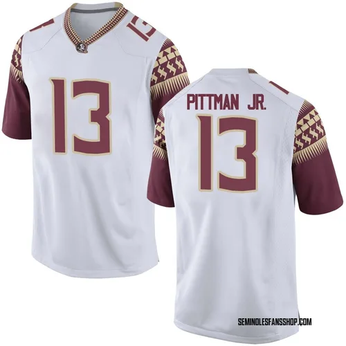 Men's Nike Randy Pittman Jr. Florida State Seminoles Game White Football College Jersey