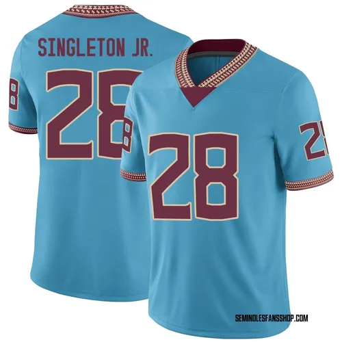 Men's Nike Samuel Singleton Jr. Florida State Seminoles Game Replica Turquoise Heritage Jersey