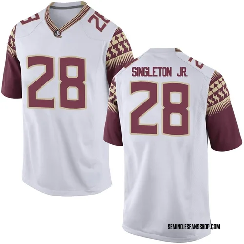 Men's Nike Samuel Singleton Jr. Florida State Seminoles Game White Football College Jersey