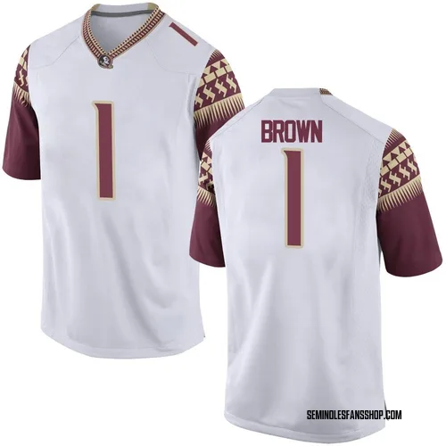 Men's Nike Shyheim Brown Florida State Seminoles Replica White Football College Jersey