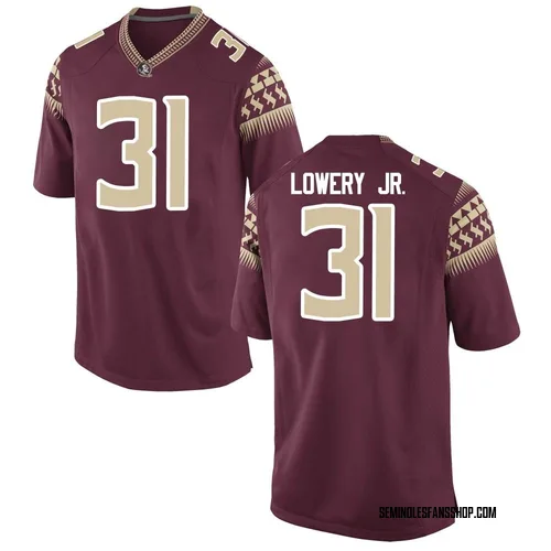 Men's Nike Solomon Lowery Jr. Florida State Seminoles Game Garnet Football College Jersey