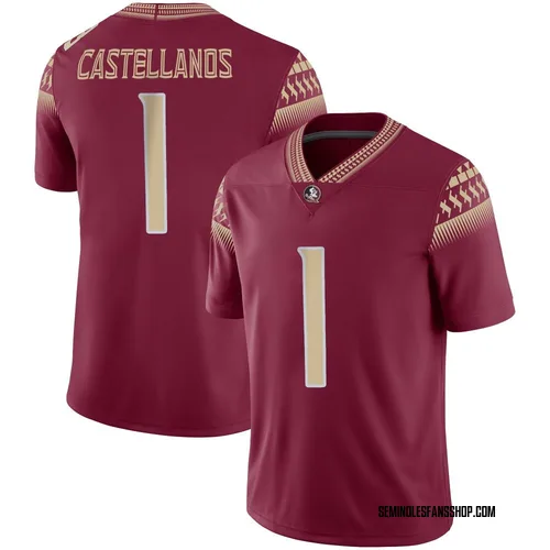 Men's Nike Tommy Castellanos Florida State Seminoles Game Garnet Football Jersey