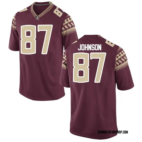 Men's Nike Xavier Johnson Florida State Seminoles Game Garnet Football College Jersey