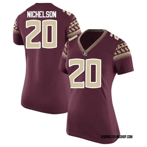 Women's Nike Blake Nichelson Florida State Seminoles Replica Garnet Football College Jersey