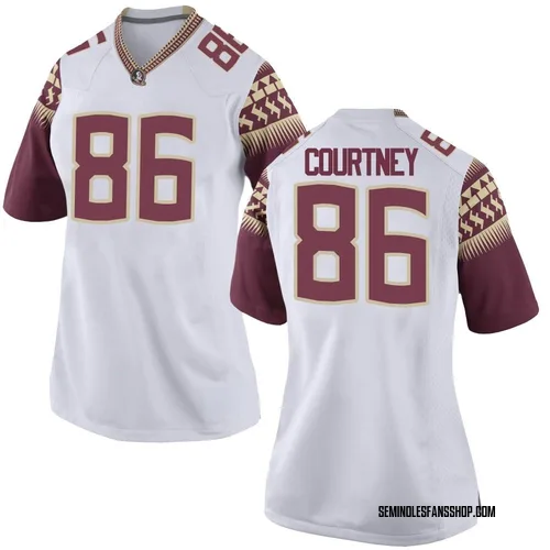Women's Nike Brian Courtney Florida State Seminoles Game White Football College Jersey
