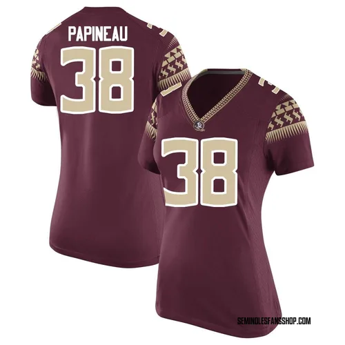 Women's Nike Cade Papineau Florida State Seminoles Game Garnet Football College Jersey