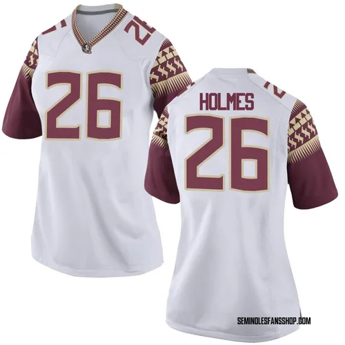 Women's Nike Caziah Holmes Florida State Seminoles Game White Football College Jersey
