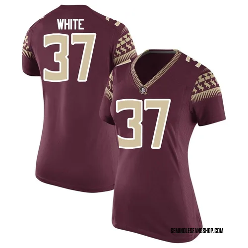 Women's Nike Christian White Florida State Seminoles Replica White Garnet Football College Jersey