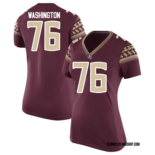 Women's Nike Darius Washington Florida State Seminoles Game Garnet Football College Jersey
