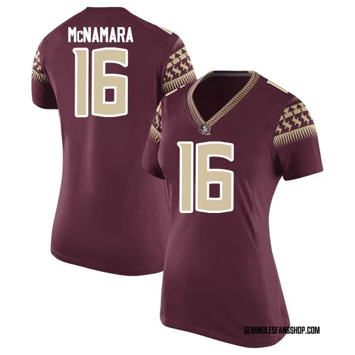 Women's Nike Dylan McNamara Florida State Seminoles Game Garnet Football College Jersey