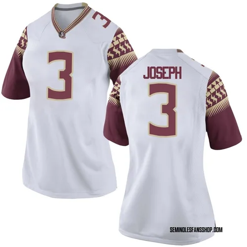 Women's Nike Edwin Joseph Florida State Seminoles Game White Football College Jersey