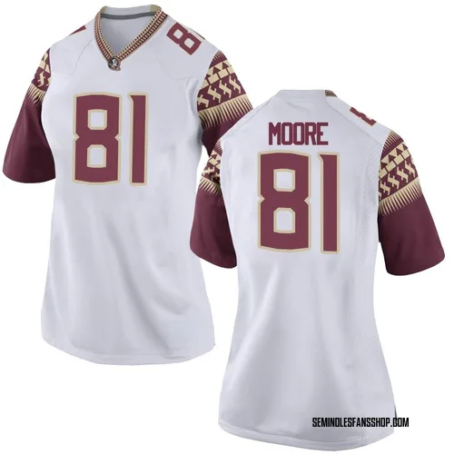 Women's Nike Elijah Moore Florida State Seminoles Game White Football College Jersey