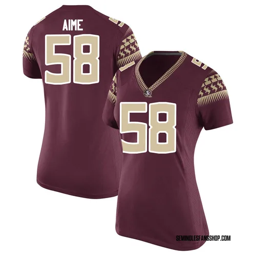 Women's Nike Emile Aime Florida State Seminoles Game Garnet Football College Jersey